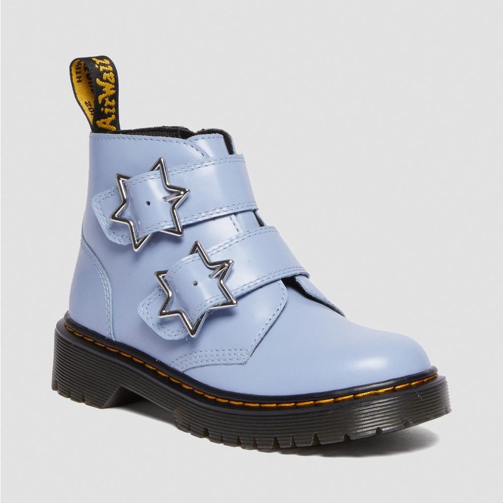 Dr. Martens Kids Boots in Light Blue with Star Straps